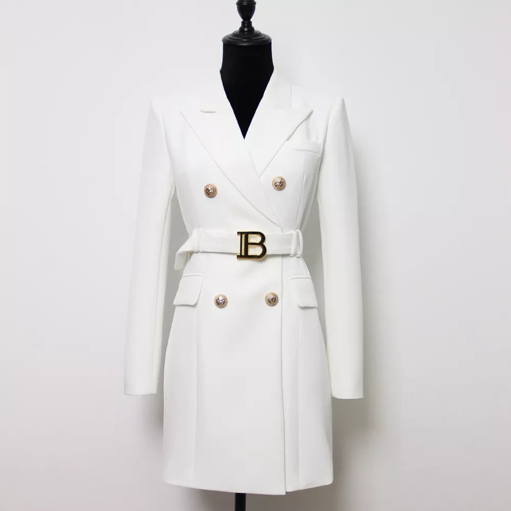 Jolie Blazer Dress in White