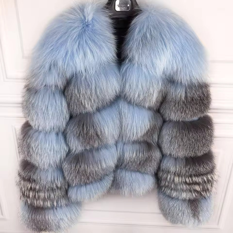 Luxury Natural Fox Fur Jacket