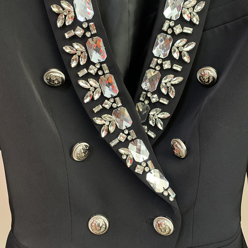 BLAZER CRUZADO EN NEGRO CON strass 