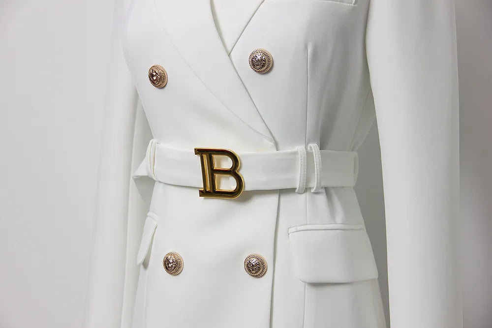 Jolie Blazer Dress in White