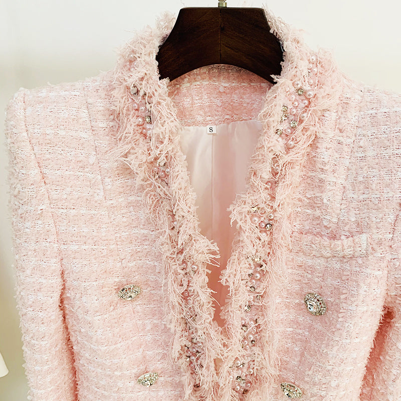 TWEED BLAZER IN PINK