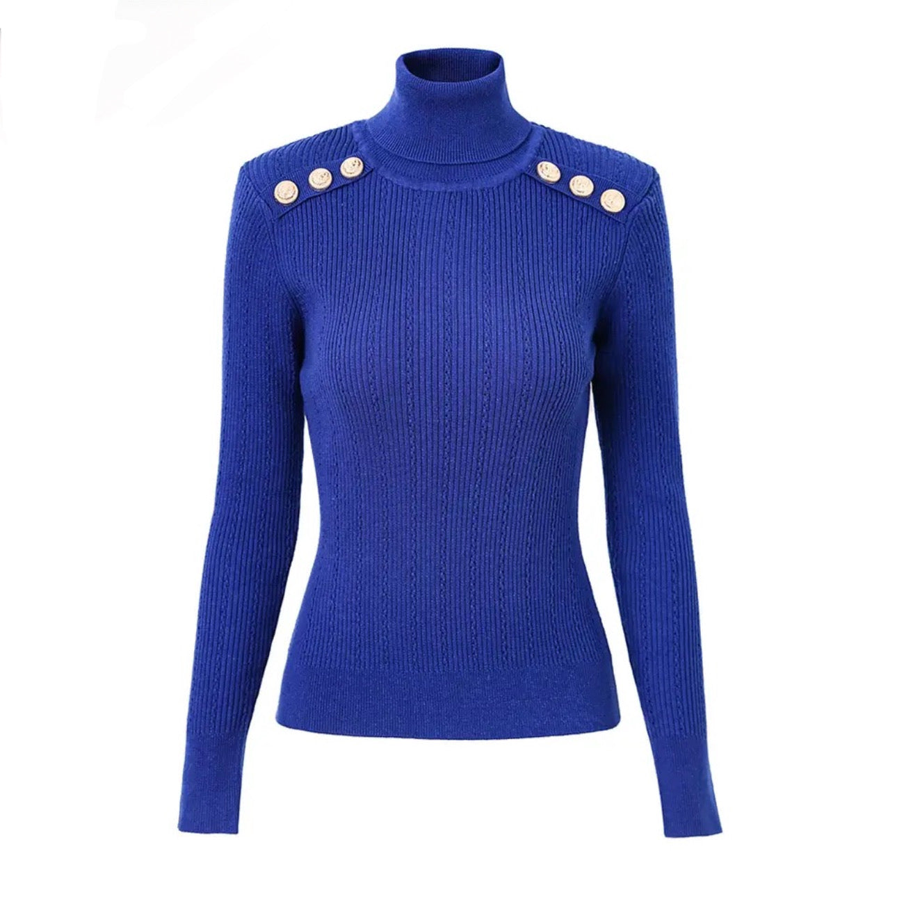 Sia Long Sleeve Wool Top in Royal Blue