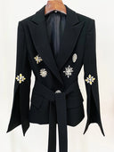 Swarovski Diamond Belted Blazer