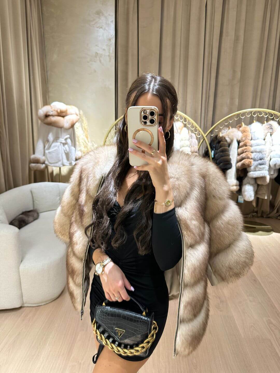 LUXY FOX FUR GENUINE LEATHER JACKET