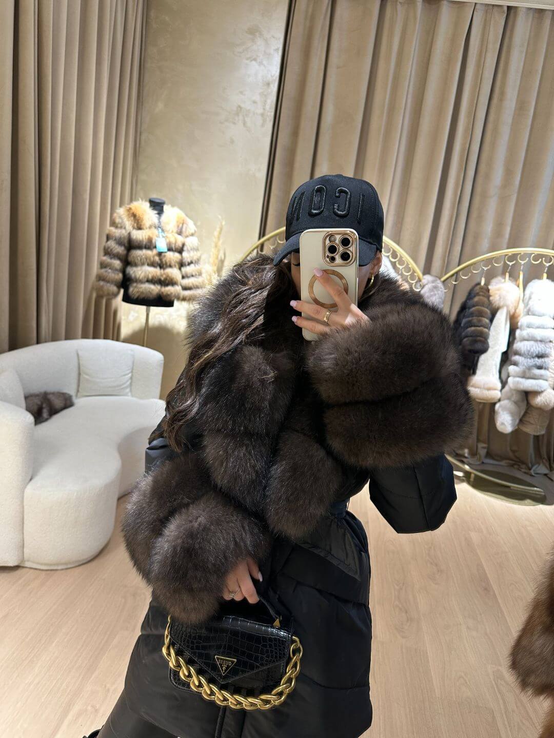 ICON BLACK PARKA FOX FUR JACKET