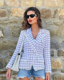 BLAZER IN TWEED VIOLA/BIANCO 