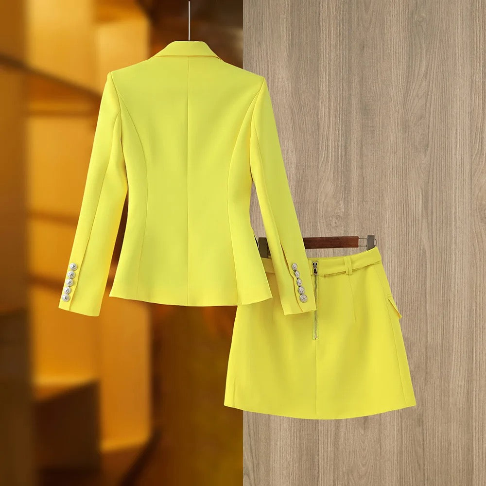 Two Pieces Skirt Set in Yellow