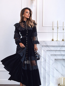 Abito in velluto di pizzo patchwork Isabella 