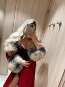 Berry Alpaca Fox Fur Coat