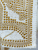 BLAZER CRUZADO DE TWEED BLANCO CON DECORACIONES 