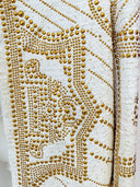 BLAZER CRUZADO DE TWEED BLANCO CON DECORACIONES 