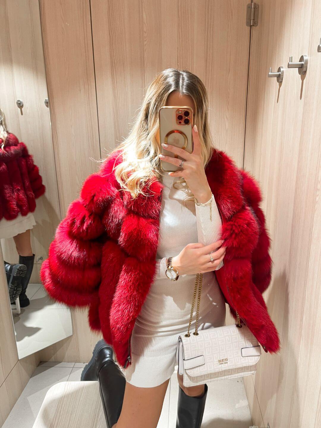 RUBY FOX FUR GENIUNE LEATHER JACKET