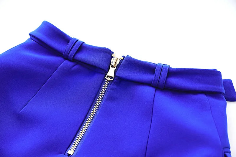 Two Pieces Skirt Set in Royal Blue