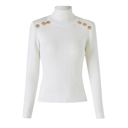 Sia Long Sleeve Wool Top in White