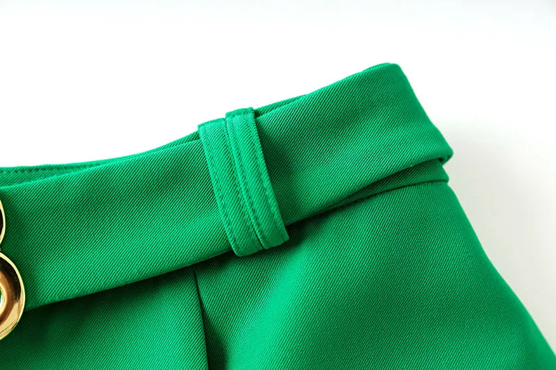 Two Pieces Skirt Set in Green