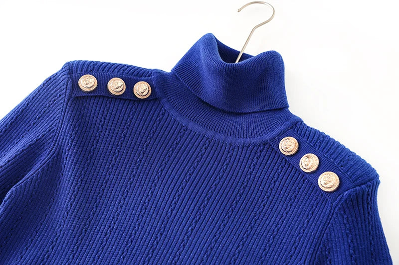 Sia Long Sleeve Wool Top in Royal Blue