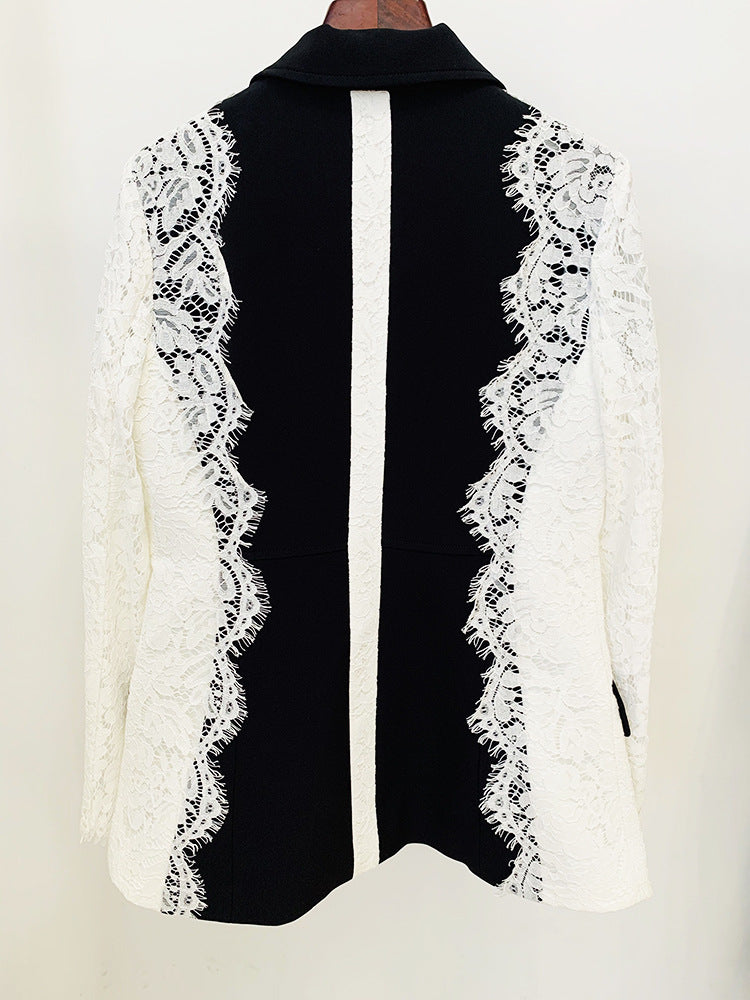 DOUBLE BREASTED LACE BLAZER