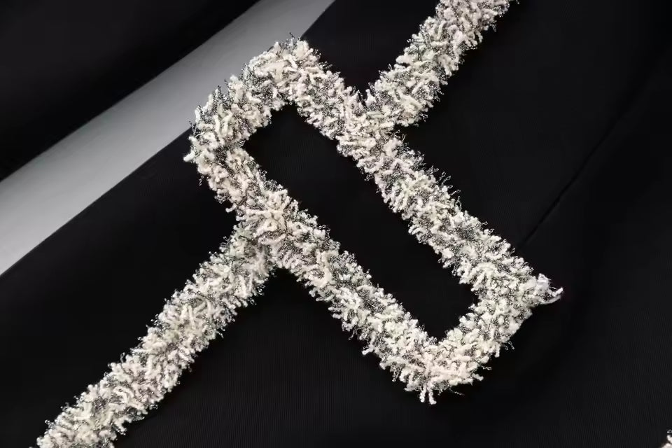 High Quality Velvet Notched Blazer & Mini Pencil Skirt Set