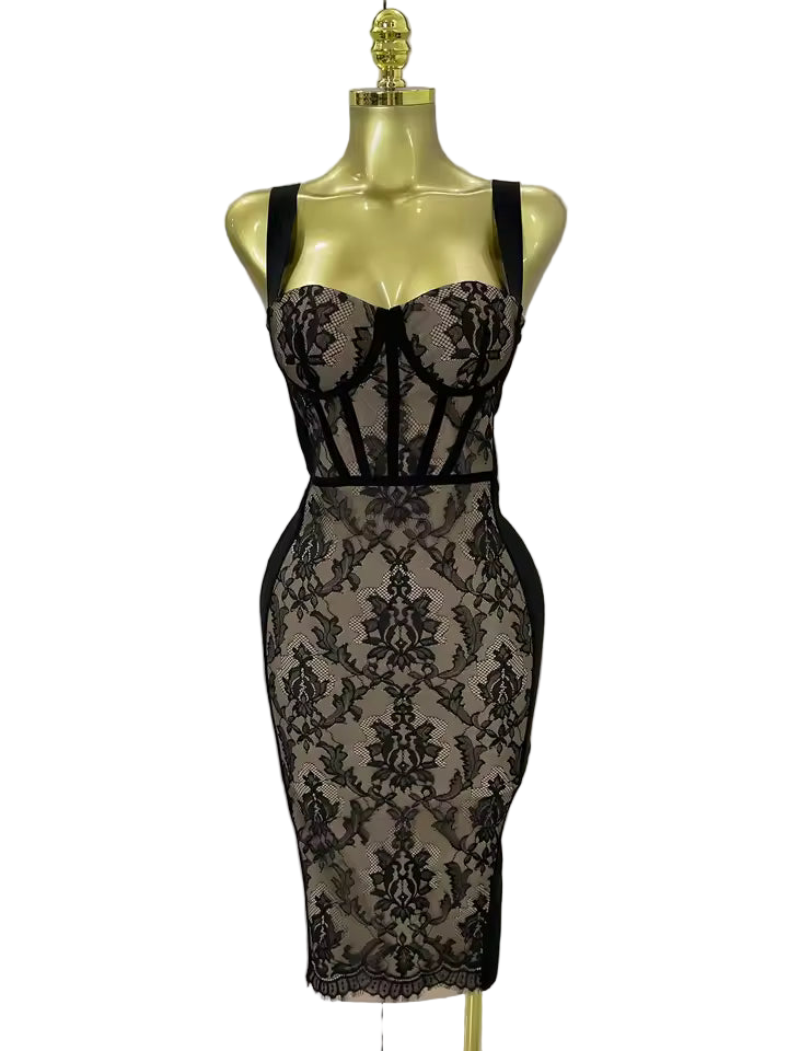 Camisole Lace Backless Evening Party Dress – Original Design