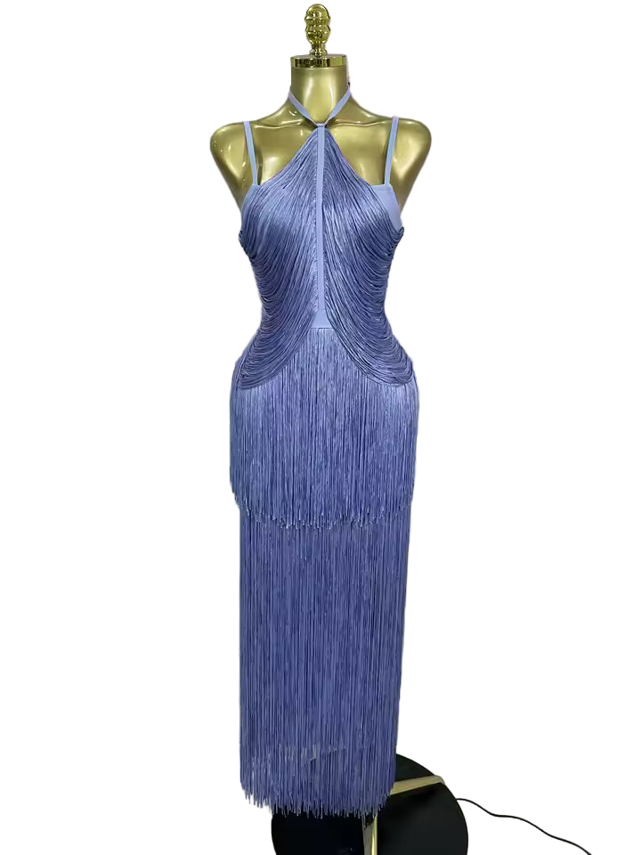 Backless Tassel Ankle Bodycon Bandage Dress – Elegant Evening Party Outfit