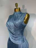 Ice Blue Fringe Bandage Dress