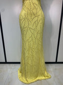 Lemon Belle Embellished Evening Gown