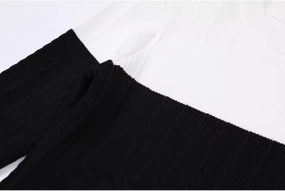 One-Shoulder Slim Fit O-Neck Pullover Top with Button Detail