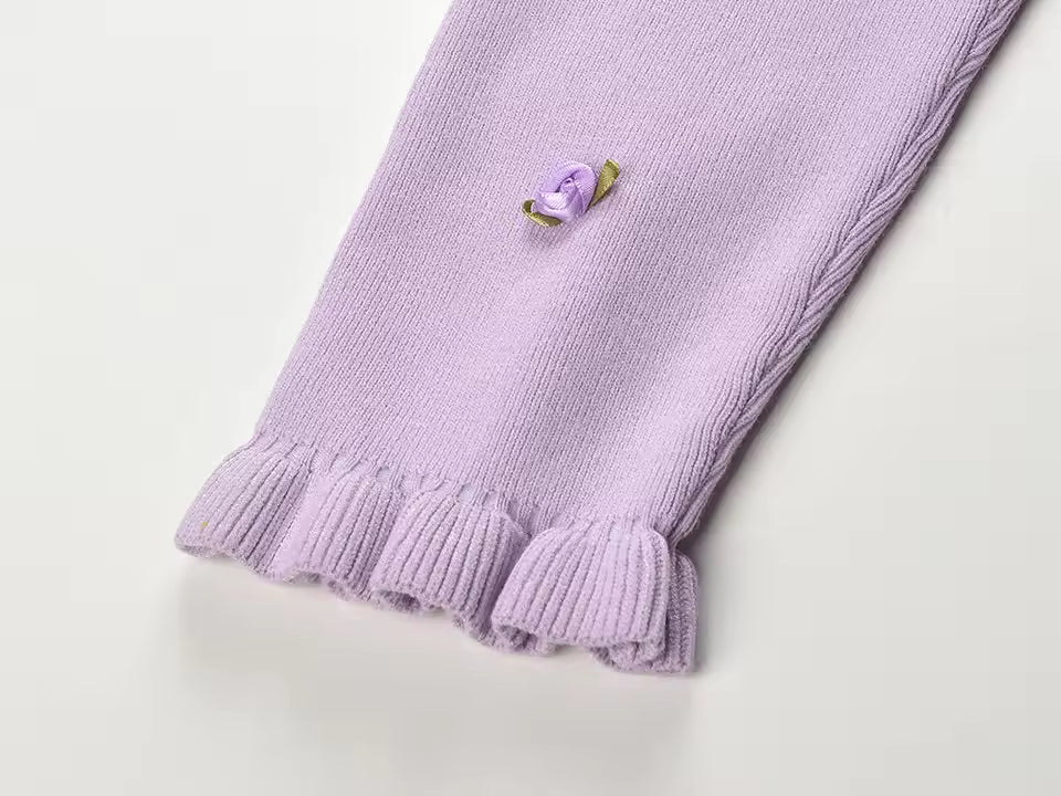 French Knit Floral Twin Set