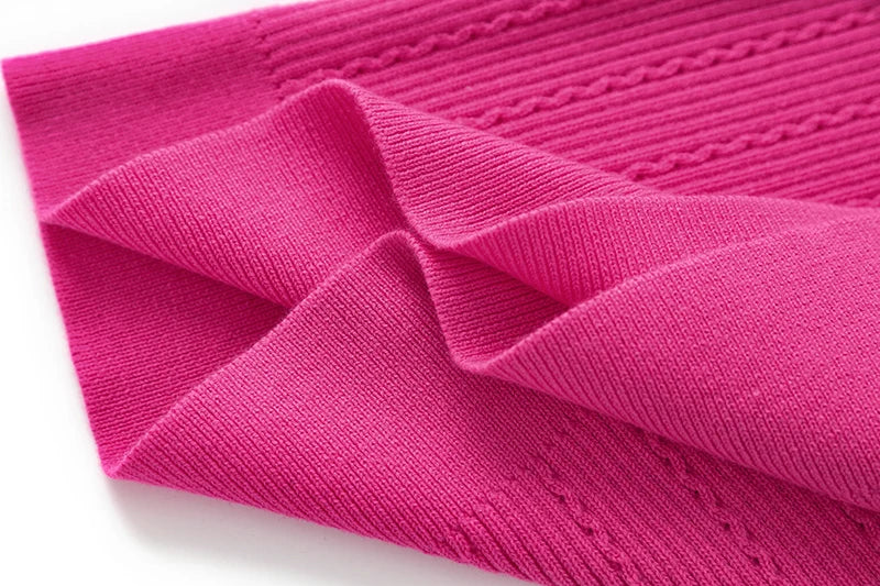 Sia Long Sleeve Wool Top in Fuchsia