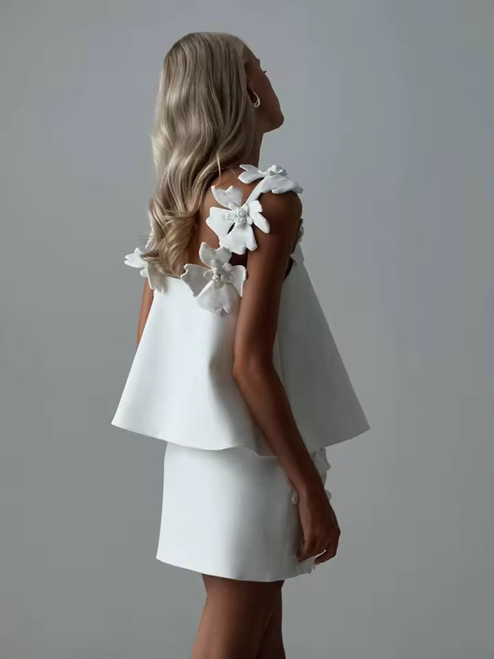 Square Neck Sleeveless Top & High Waist Bodycon Skirt Two-Piece Set