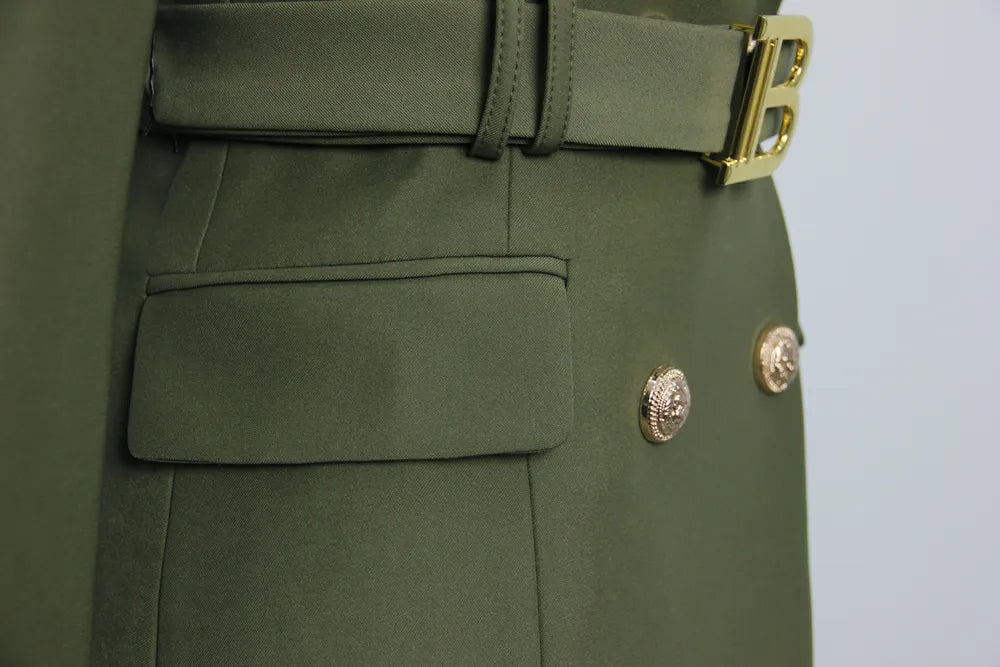 Jolie Blazer Dress in Army Green