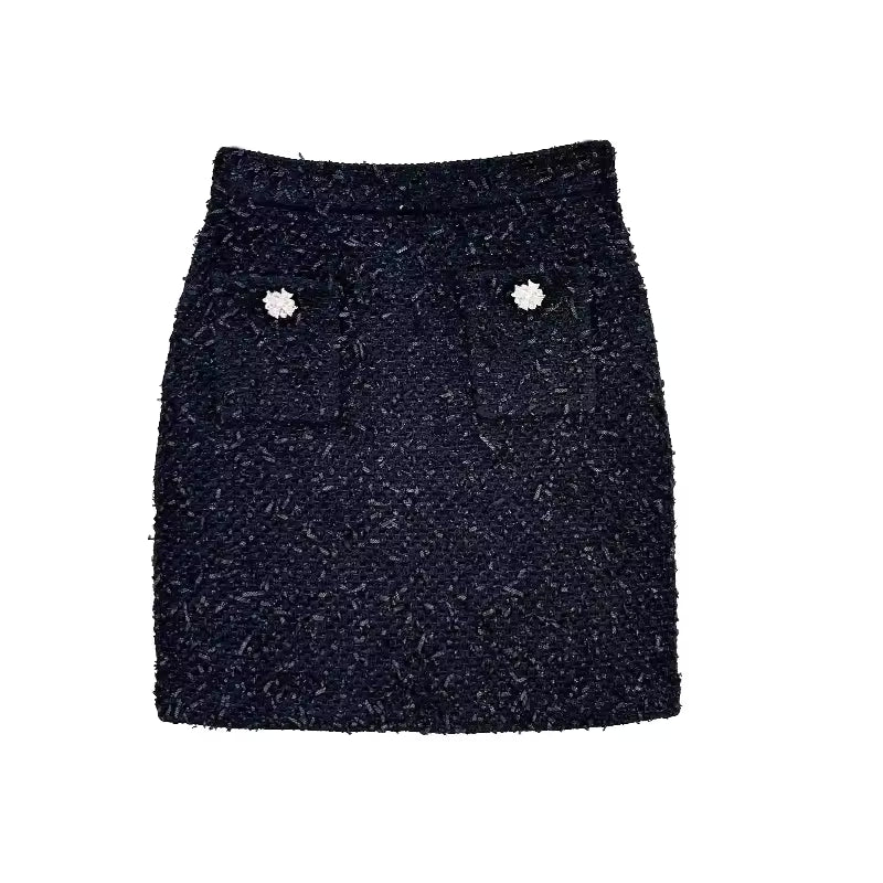 Luxury Rhinestone Beaded Knit Cardigan & Mini Pencil Skirt Set