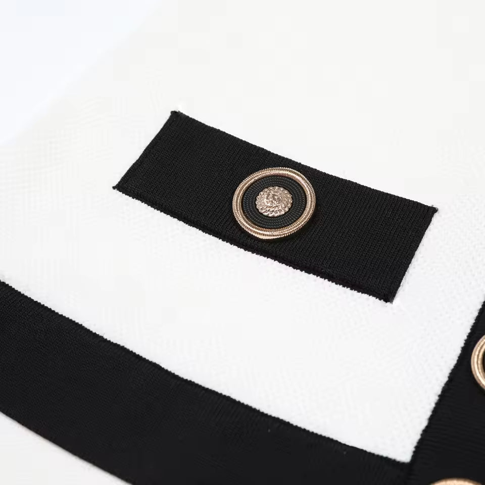 Sleeveless Button Front Slim Fit Short Knit Dress