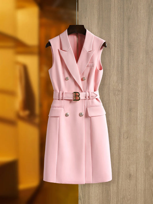 Paola Blazer Dress in Pink