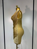 Golden Cascade Mini Dress