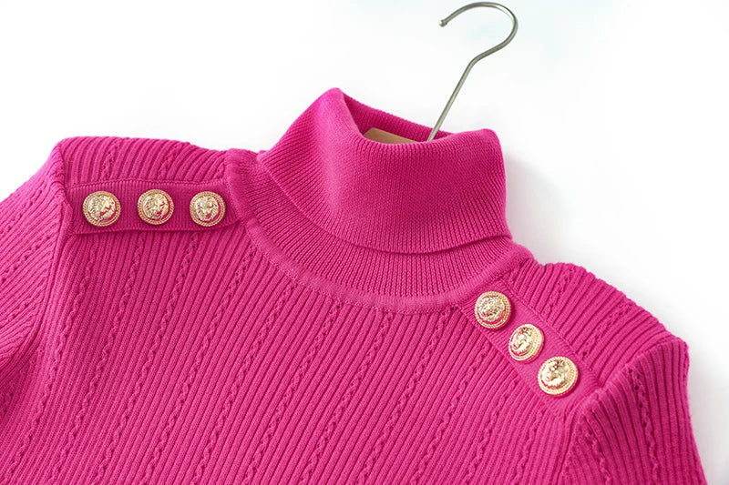 Sia Long Sleeve Wool Top in Fuchsia