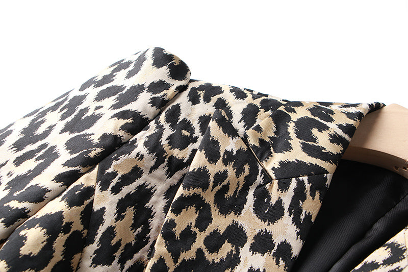 DOUBLE BREASTED LEOPARD TRENDY BLAZER