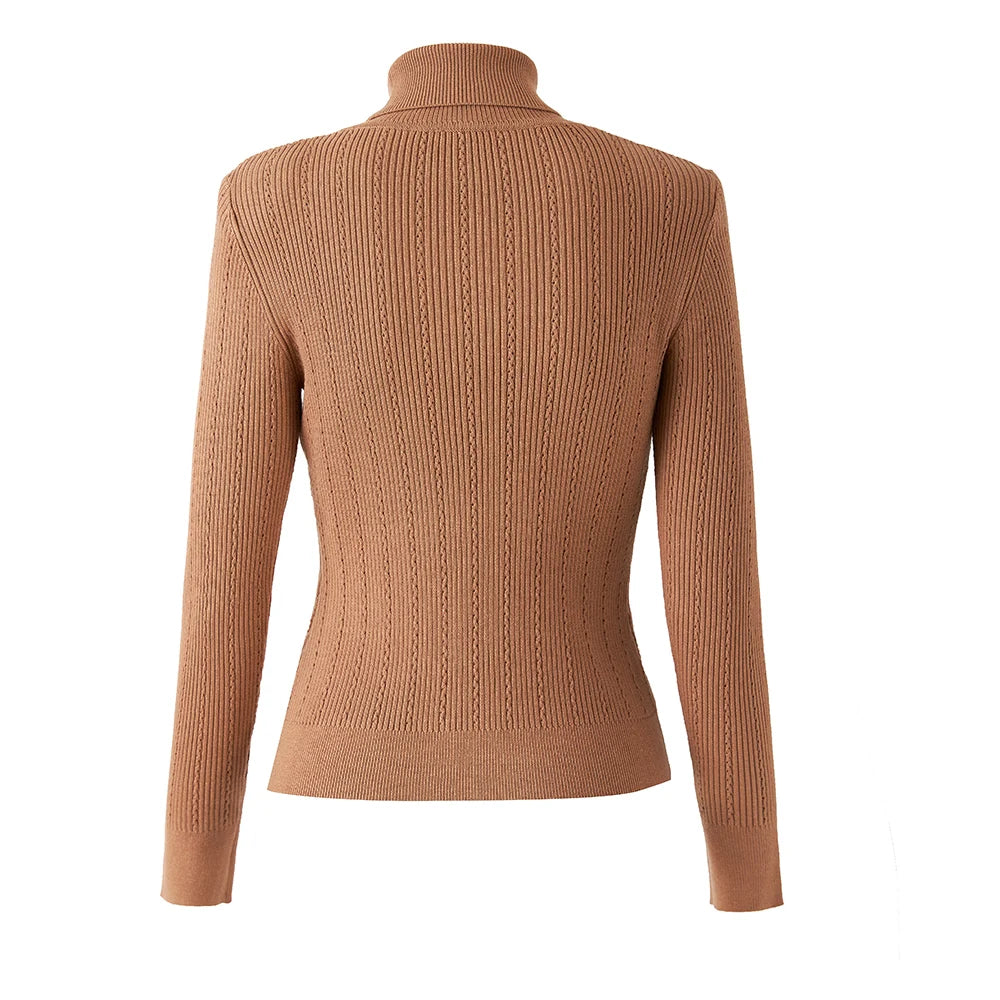 Sia Long Sleeve Wool Top in Camel