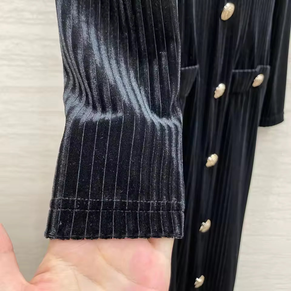 Velvet Slim Fit Long Dress with Zipper