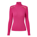 Top Sia in lana a maniche lunghe in fucsia