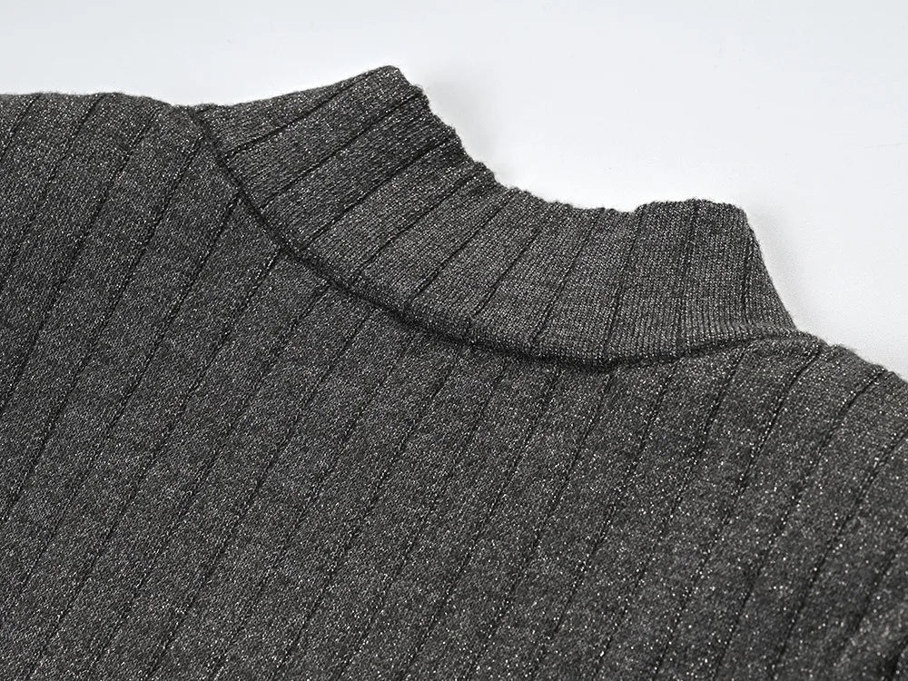 Rene Long Sleeve Wool Top in Gray