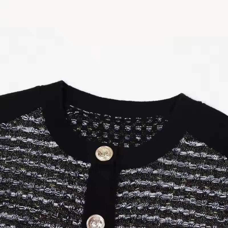 Vintage Tassel Knit Vest & Sleeveless Mini Dress Set