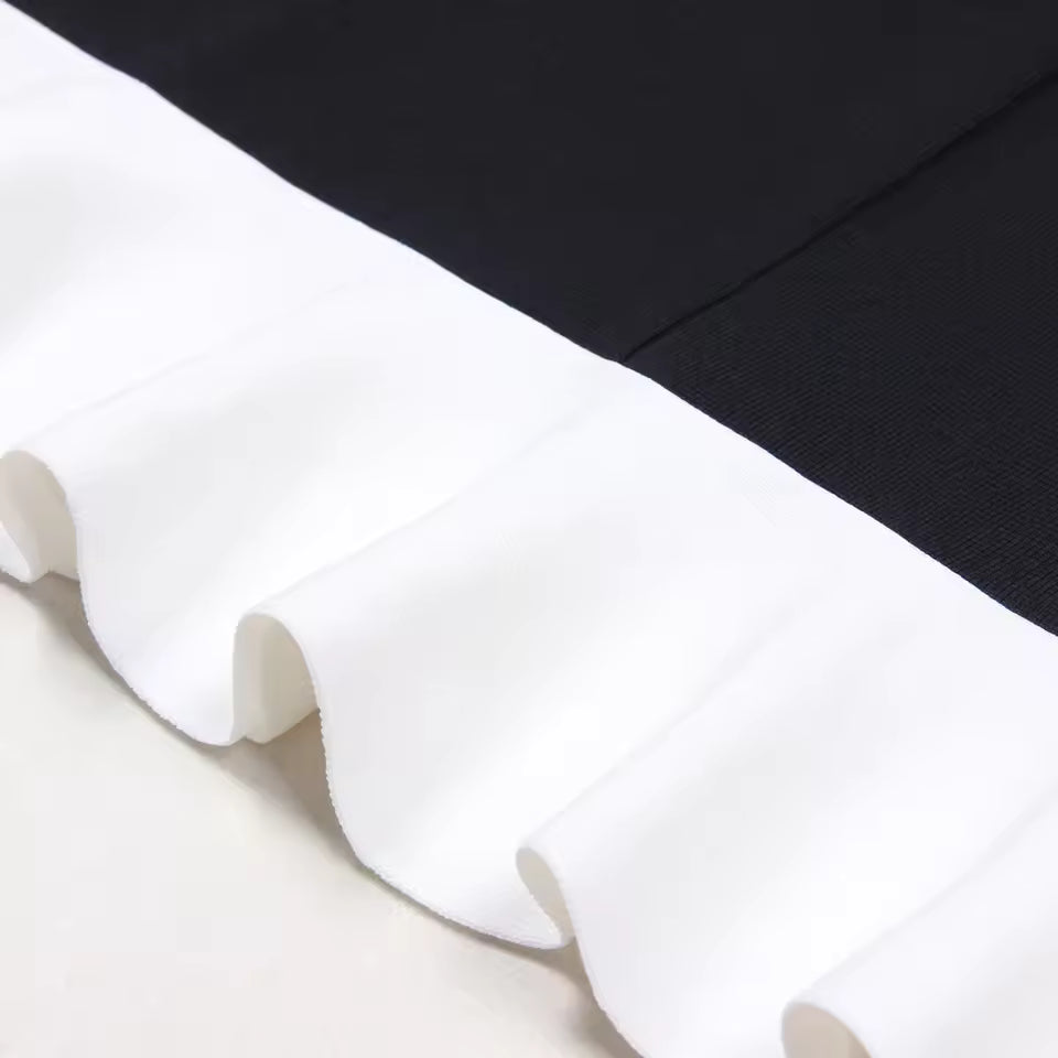 Ruffled Hem Sleeveless Knitted Mini Dress