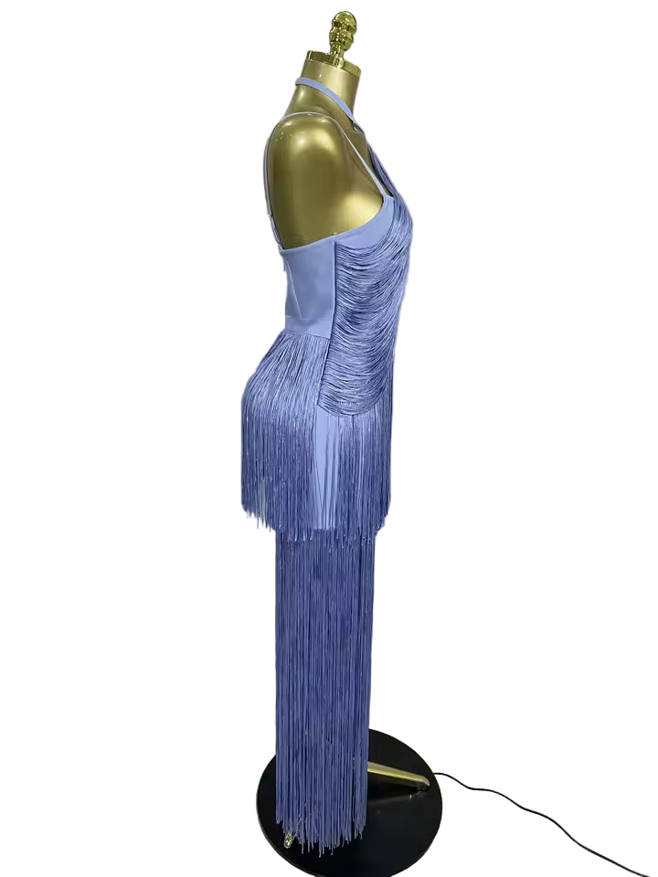 Backless Tassel Ankle Bodycon Bandage Dress – Elegant Evening Party Outfit