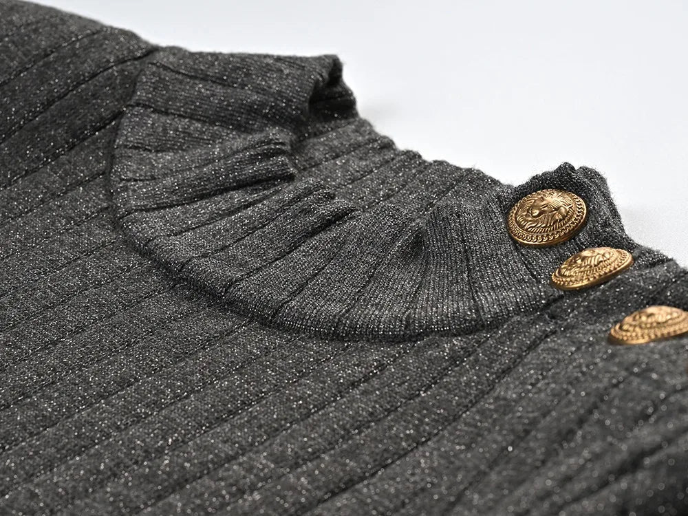 Rene Long Sleeve Wool Top in Gray