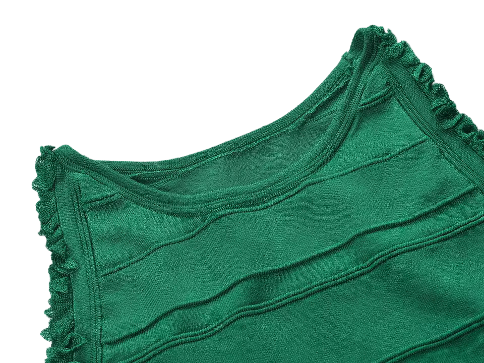 Elegant Knit Hollow Out Ruffle Top and Long Skirt Set