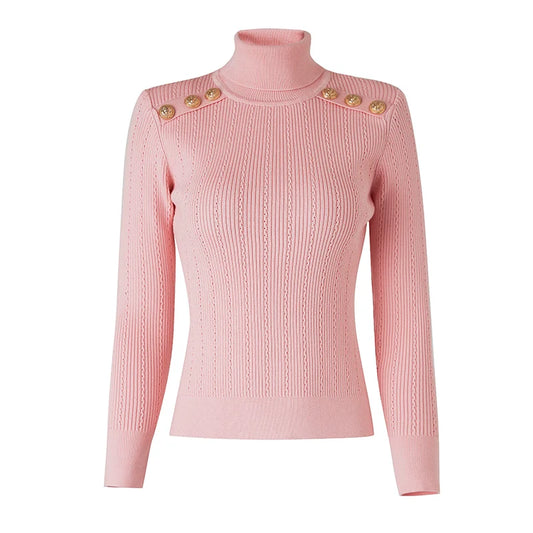 Sia Long Sleeve Wool Top in Pink