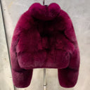 Fox Fur Cropped Bomber Jacket
