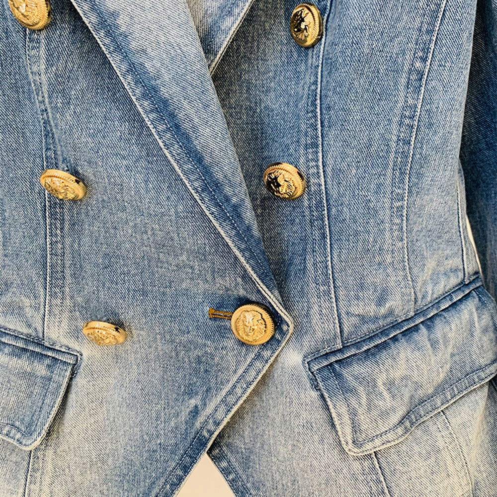 DOUBLE BREASTED DENIM BLAZER