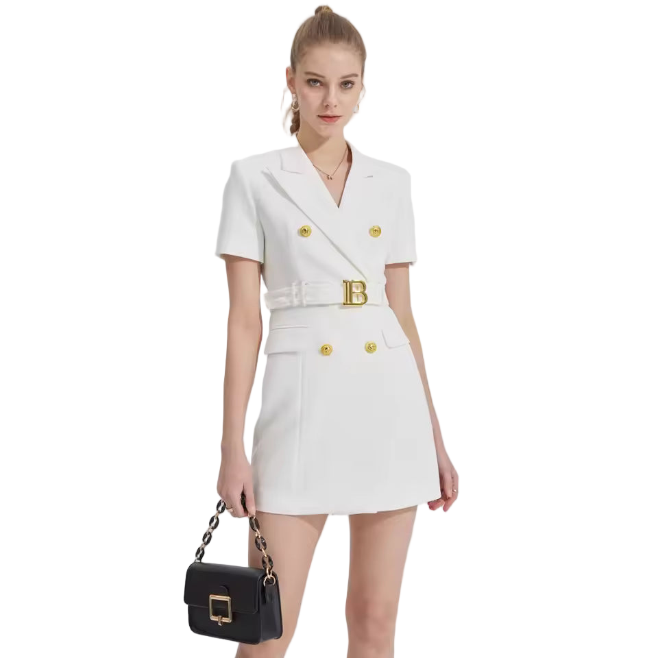 Short Sleeve Slim Fit Blazer Dress